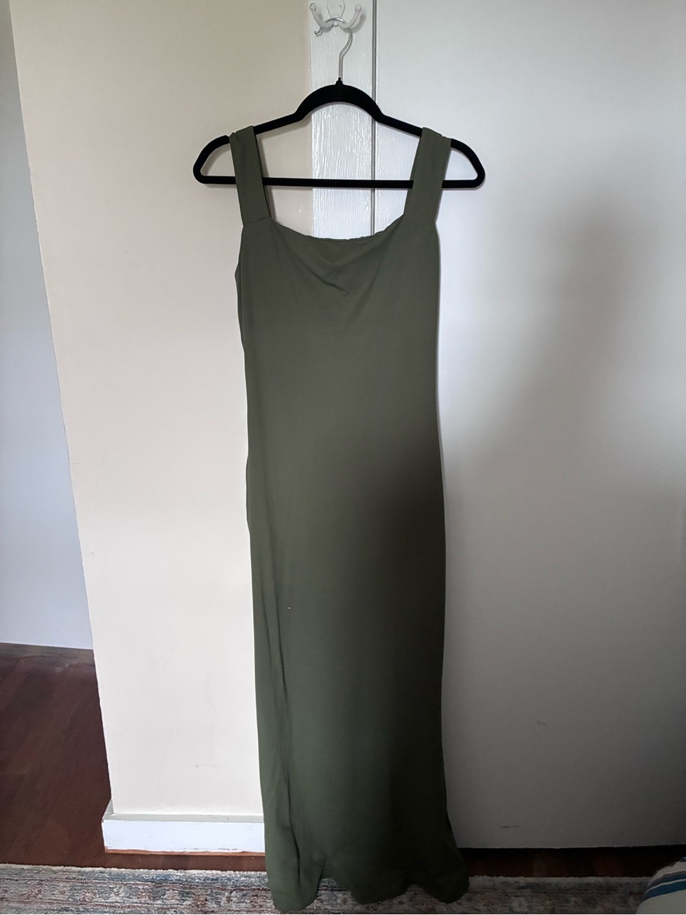 Cider Olive Green Maxi Dress with Wide Straps